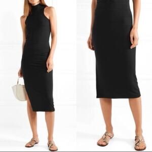 ATM Anthony Thomas Melillo micro modal soft ribbed midi skirt with side slit  XS